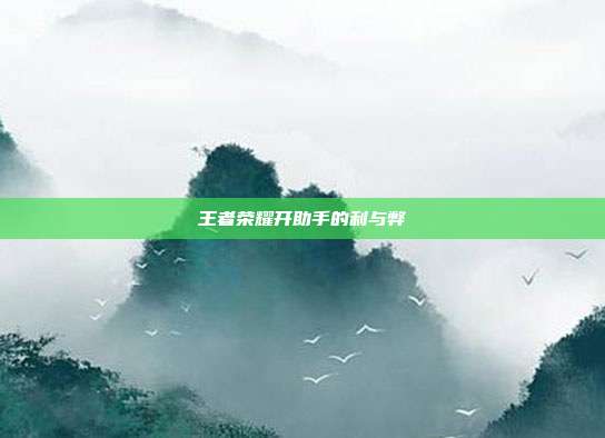 王者荣耀开助手的利与弊