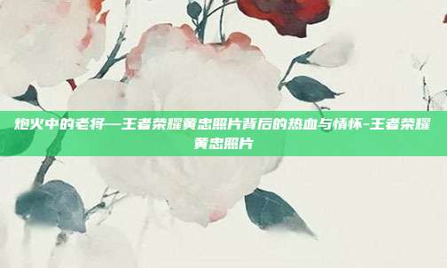 炮火中的老将—王者荣耀黄忠照片背后的热血与情怀-王者荣耀黄忠照片