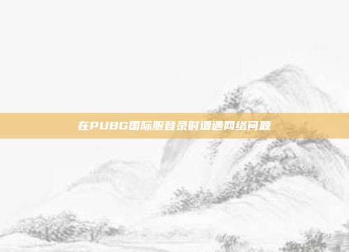 在PUBG国际服登录时遭遇网络问题