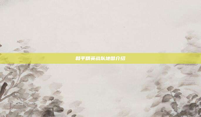 和平精英战队地图介绍