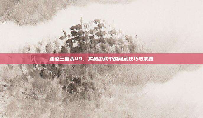 迷惑三国杀49,揭秘游戏中的隐藏技巧与策略