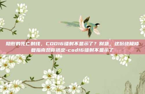 隐形的死亡射线,COD16镭射不显示了?别急,这份终极修复指南帮你搞定-cod16镭射不显示了