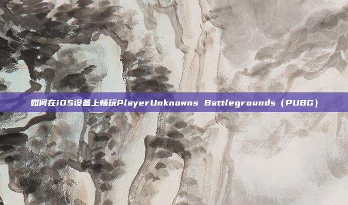 如何在iOS设备上畅玩PlayerUnknowns Battlegrounds（PUBG）