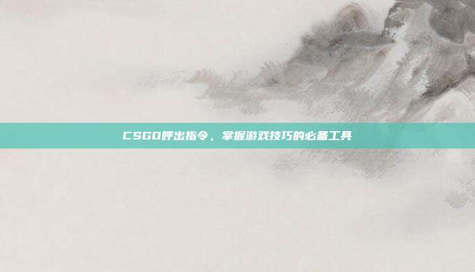 CSGO呼出指令,掌握游戏技巧的必备工具