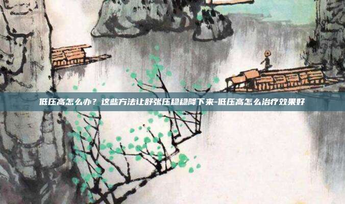 低压高怎么办？这些方法让舒张压稳稳降下来-低压高怎么治疗效果好