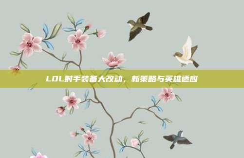 LOL射手装备大改动,新策略与英雄适应