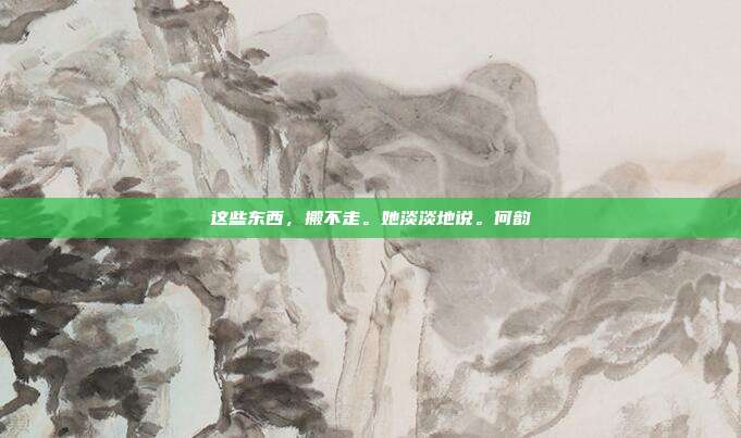这些东西,搬不走。她淡淡地说。何韵