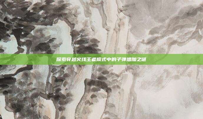 探索穿越火线王者模式中的子弹增加之谜