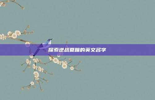 探索逆战夏瞳的英文名字