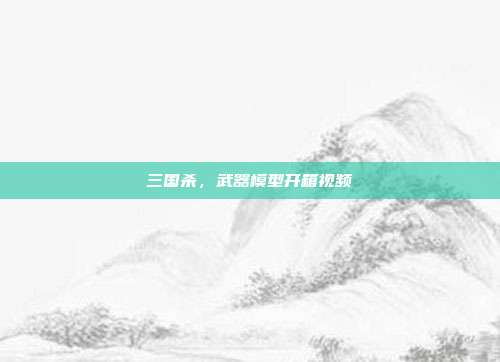三国杀,武器模型开箱视频
