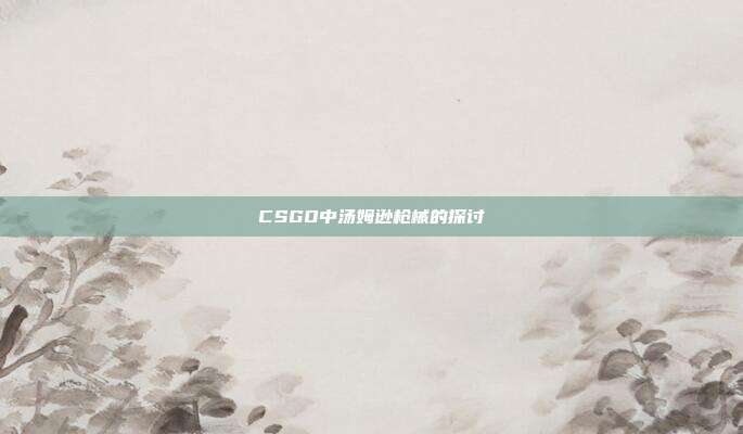 CSGO中汤姆逊枪械的探讨