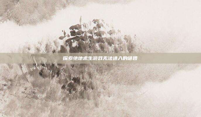 探索绝地求生游戏无法进入的谜团