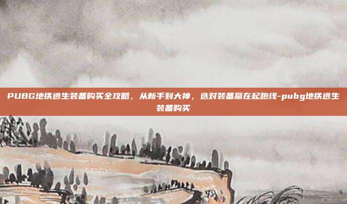 PUBG地铁逃生装备购买全攻略，从新手到大神，选对装备赢在起跑线-pubg地铁逃生装备购买