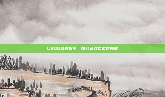 CSGO健身指令,提升游戏表现的关键