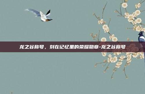 龙之谷称号,刻在记忆里的荣耀勋章-龙之谷称号