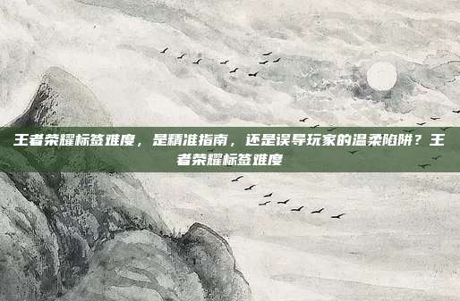 王者荣耀标签难度,是精准指南,还是误导玩家的温柔陷阱?王者荣耀标签难度