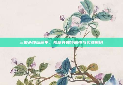 三国杀神仙藤甲,揭秘其独特属性与实战应用