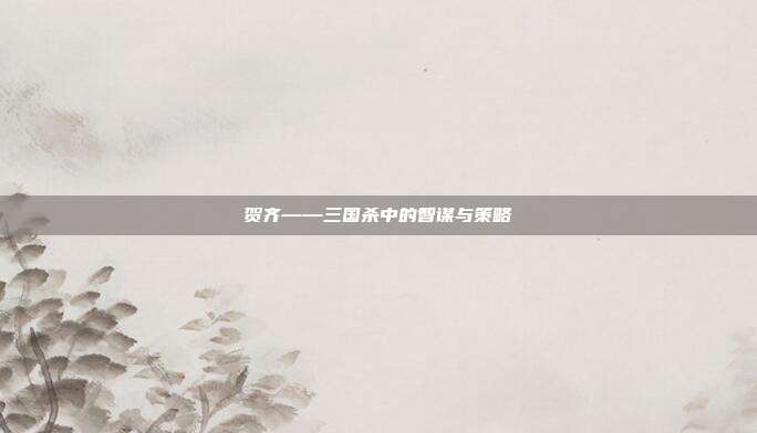 贺齐——三国杀中的智谋与策略