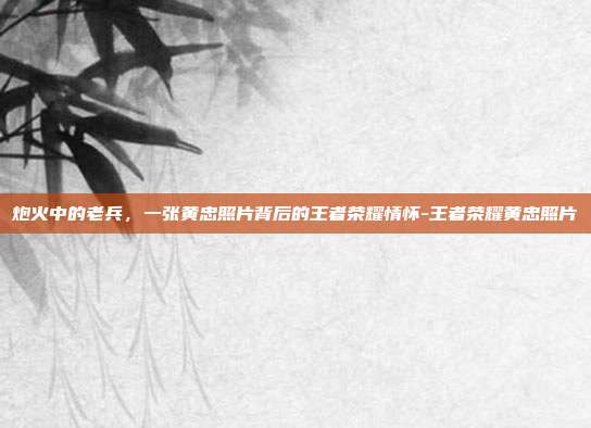 炮火中的老兵，一张黄忠照片背后的王者荣耀情怀-王者荣耀黄忠照片