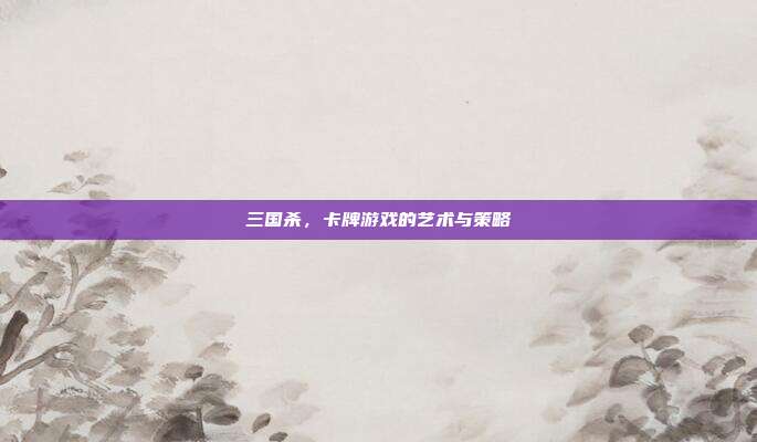 三国杀,卡牌游戏的艺术与策略