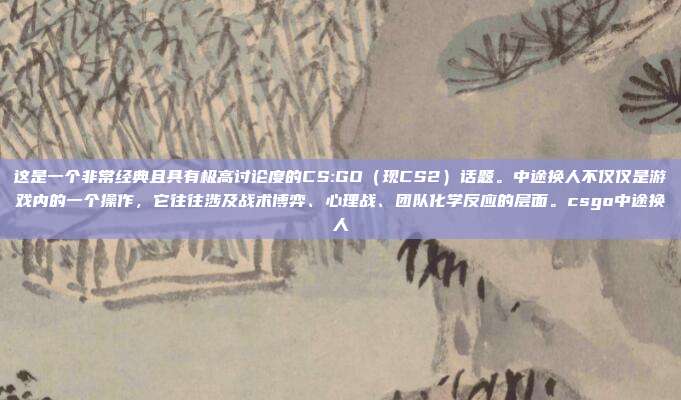这是一个非常经典且具有极高讨论度的CS:GO（现CS2）话题。中途换人不仅仅是游戏内的一个操作，它往往涉及战术博弈、心理战、团队化学反应的层面。csgo中途换人