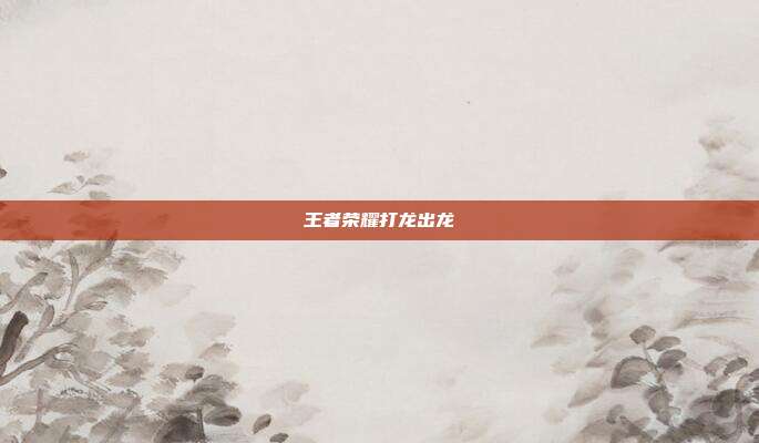 王者荣耀打龙出龙