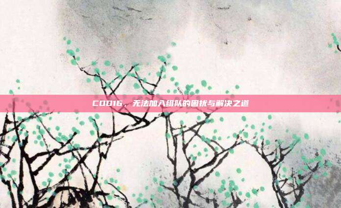 COD16，无法加入组队的困扰与解决之道