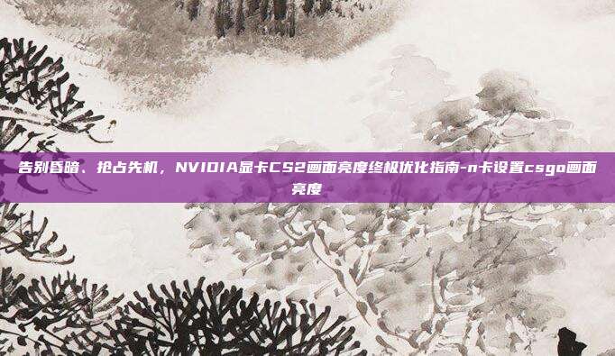 告别昏暗、抢占先机，NVIDIA显卡CS2画面亮度终极优化指南-n卡设置csgo画面亮度