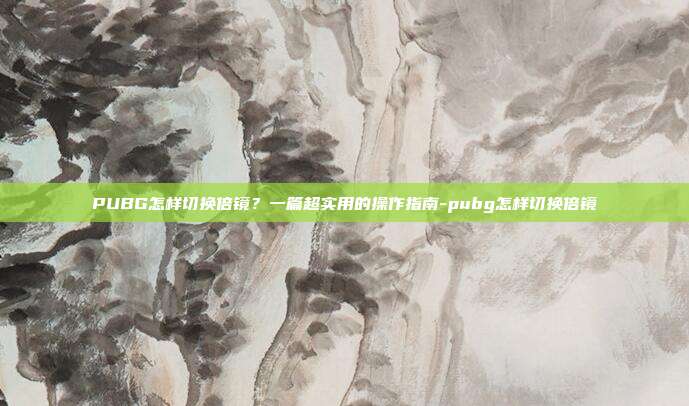PUBG怎样切换倍镜？一篇超实用的操作指南-pubg怎样切换倍镜