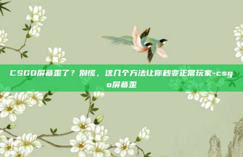 CSGO屏幕歪了？别慌，这几个方法让你秒变正常玩家-csgo屏幕歪