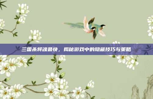 三国杀将魂最快，揭秘游戏中的隐藏技巧与策略