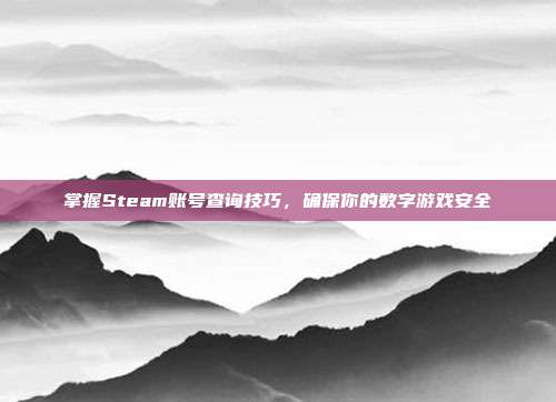 掌握Steam账号查询技巧，确保你的数字游戏安全