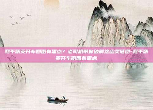 和平精英开车侧面有黑点？老司机带你破解这幽灵谜团-和平精英开车侧面有黑点