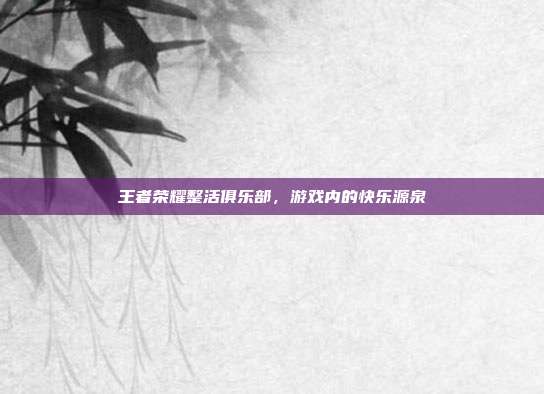 王者荣耀整活俱乐部，游戏内的快乐源泉