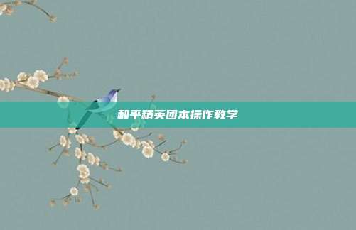和平精英团本操作教学