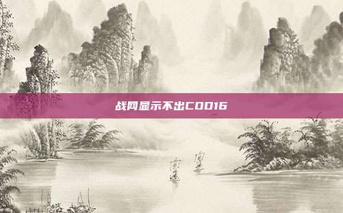 战网显示不出COD16
