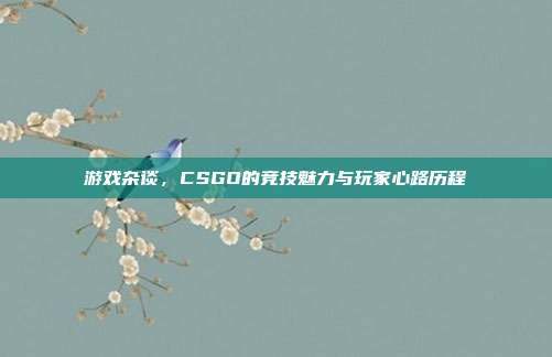 游戏杂谈，CSGO的竞技魅力与玩家心路历程
