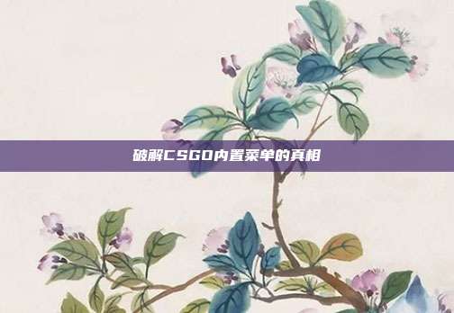 破解CSGO内置菜单的真相