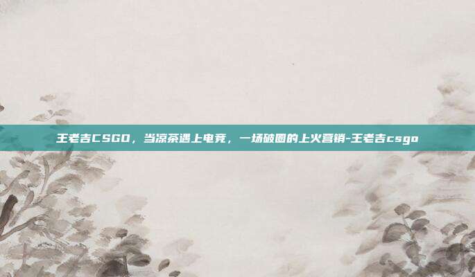 王老吉CSGO，当凉茶遇上电竞，一场破圈的上火营销-王老吉csgo