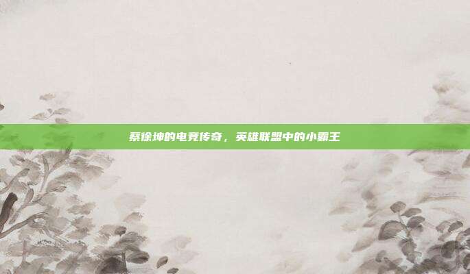 蔡徐坤的电竞传奇,英雄联盟中的小霸王