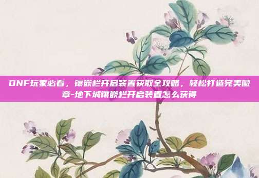 DNF玩家必看,镶嵌栏开启装置获取全攻略,轻松打造完美徽章-地下城镶嵌栏开启装置怎么获得