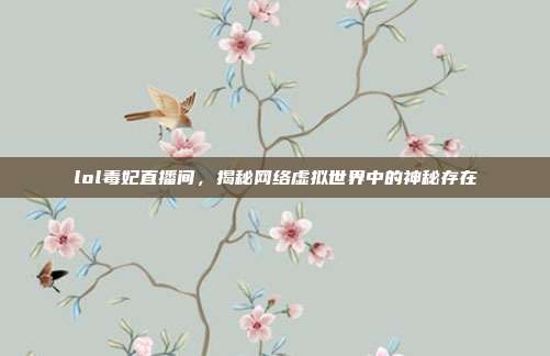 lol毒妃直播间,揭秘网络虚拟世界中的神秘存在