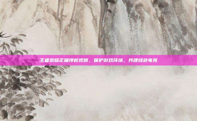 王者荣耀正确授权视频,保护游戏环境,共建绿色电竞