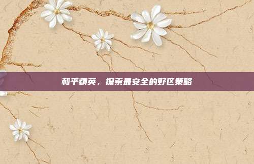 和平精英,探索最安全的野区策略