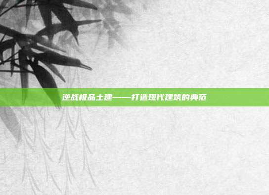 逆战极品土建——打造现代建筑的典范