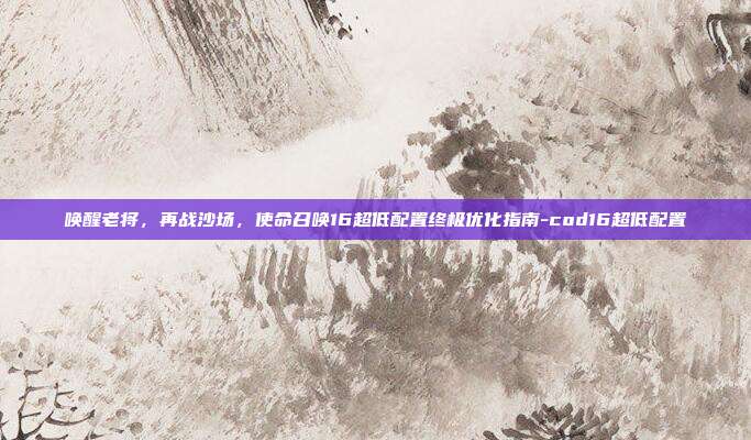 唤醒老将,再战沙场,使命召唤16超低配置终极优化指南-cod16超低配置