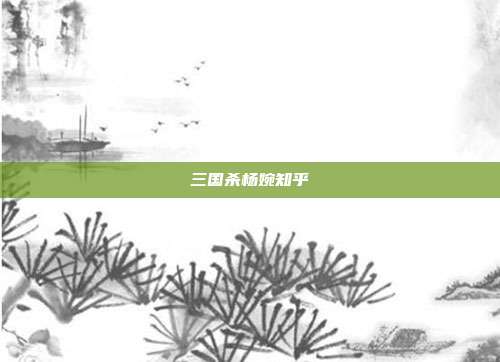 三国杀杨婉知乎