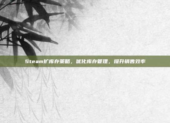 Steam扩库存策略,优化库存管理,提升销售效率