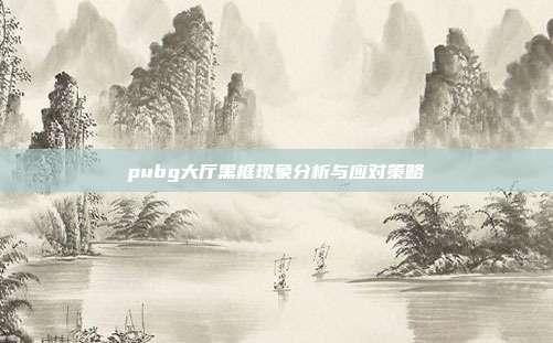 pubg大厅黑框现象分析与应对策略