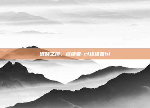 破晓之前,终结者-cf终结者bl